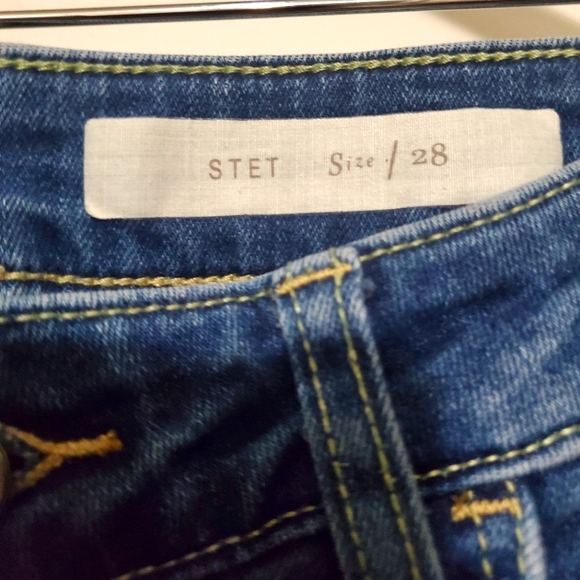 Pilcro and the Letterpress STET Slim Crop Slit Jeans Sz 28 - Picture 5 of 9